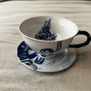 Anthropologie “From the Deep” Octopus Teacup and Saucer
